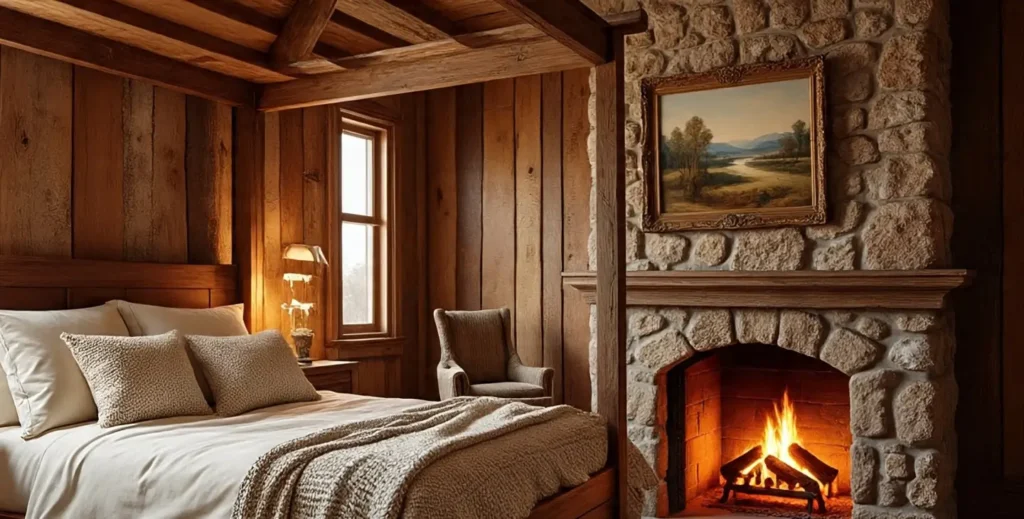 Bedroom with Fireplace
