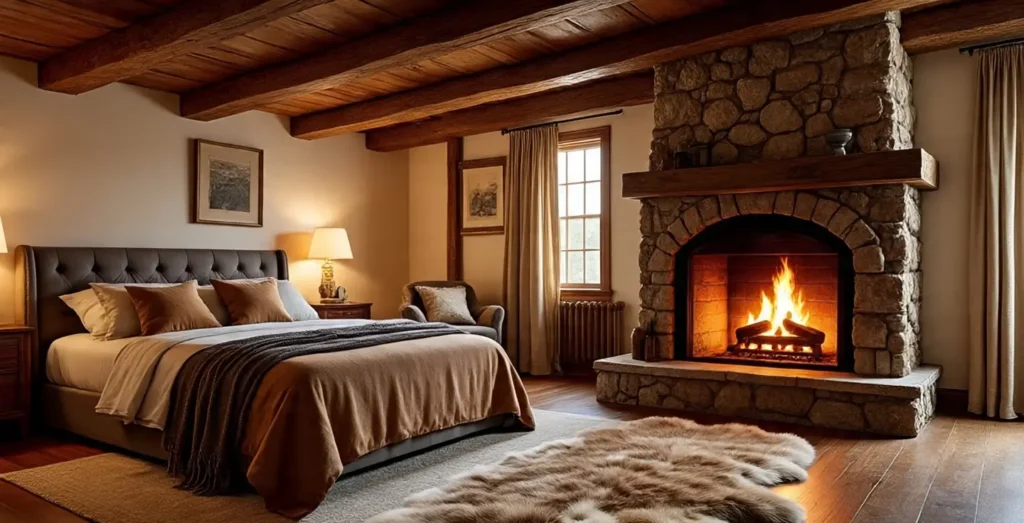 Bedroom with Fireplace