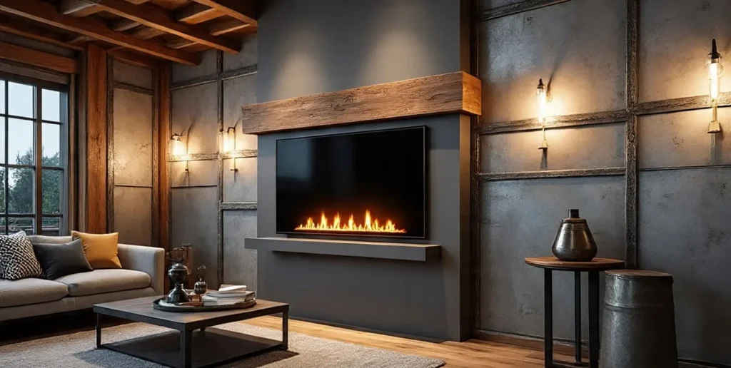 Rustic Styles Electric Fireplace Wall Mount Ideas