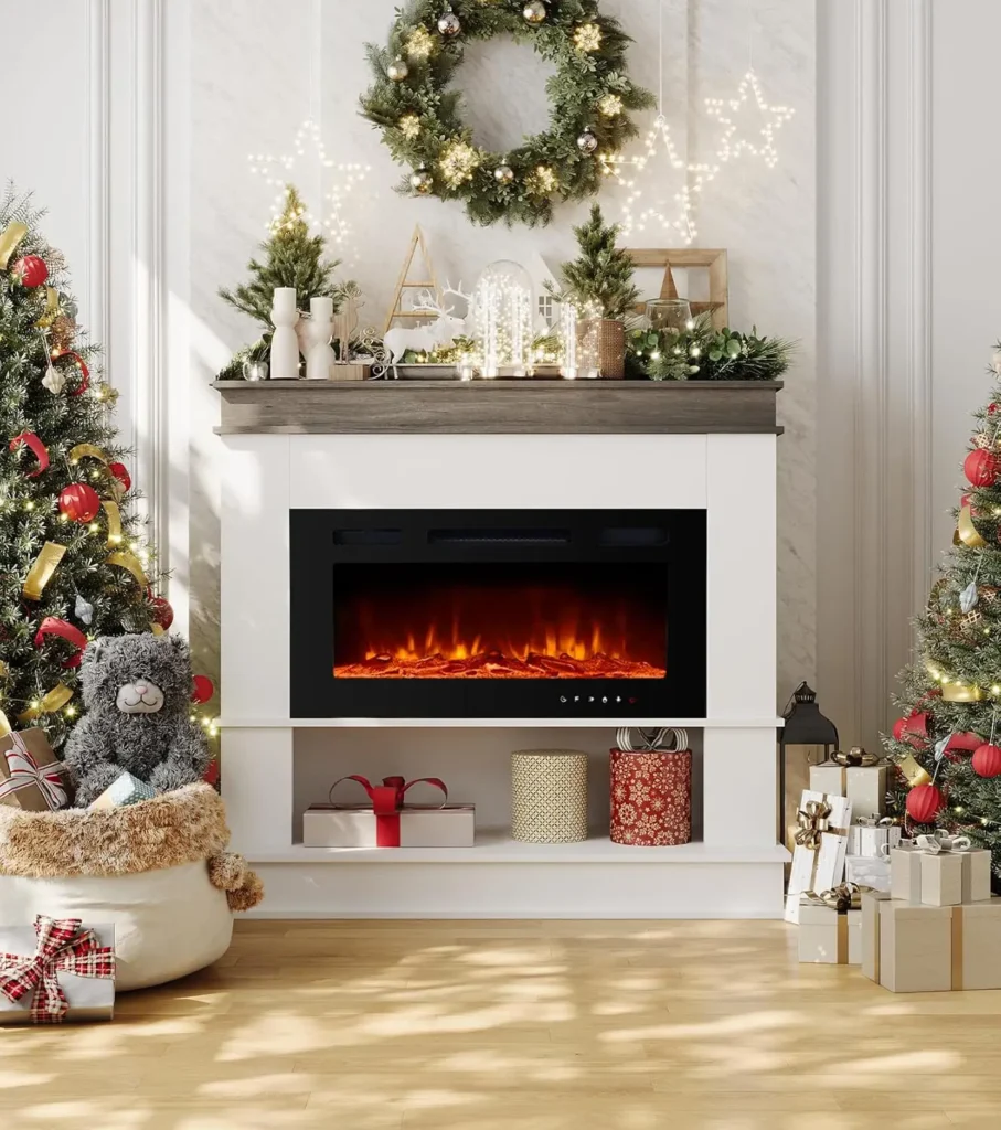 Shiplap Electric Fireplace