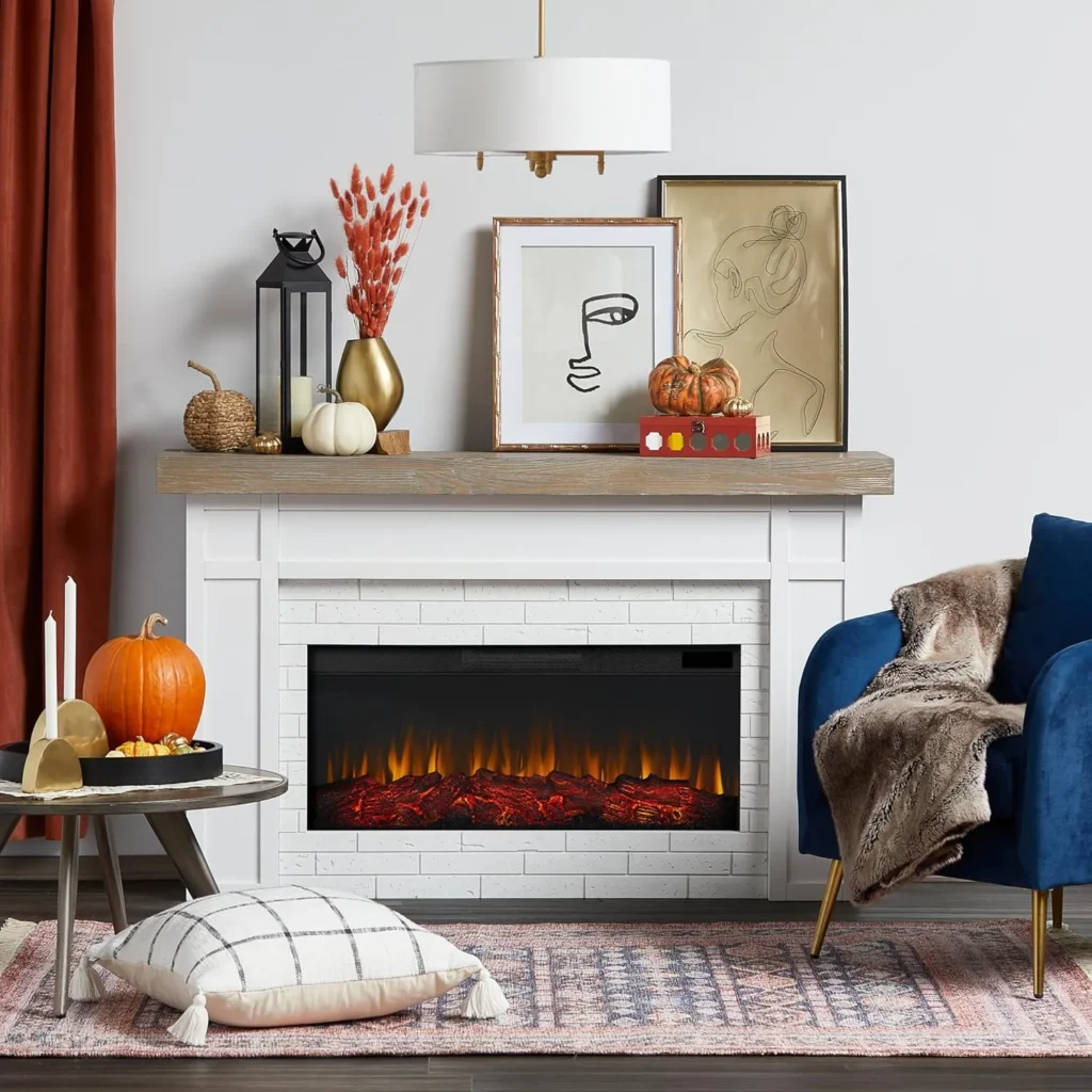 Shiplap Electric Fireplace