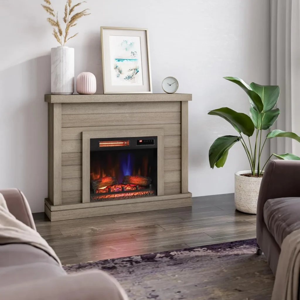 Shiplap Electric Fireplace