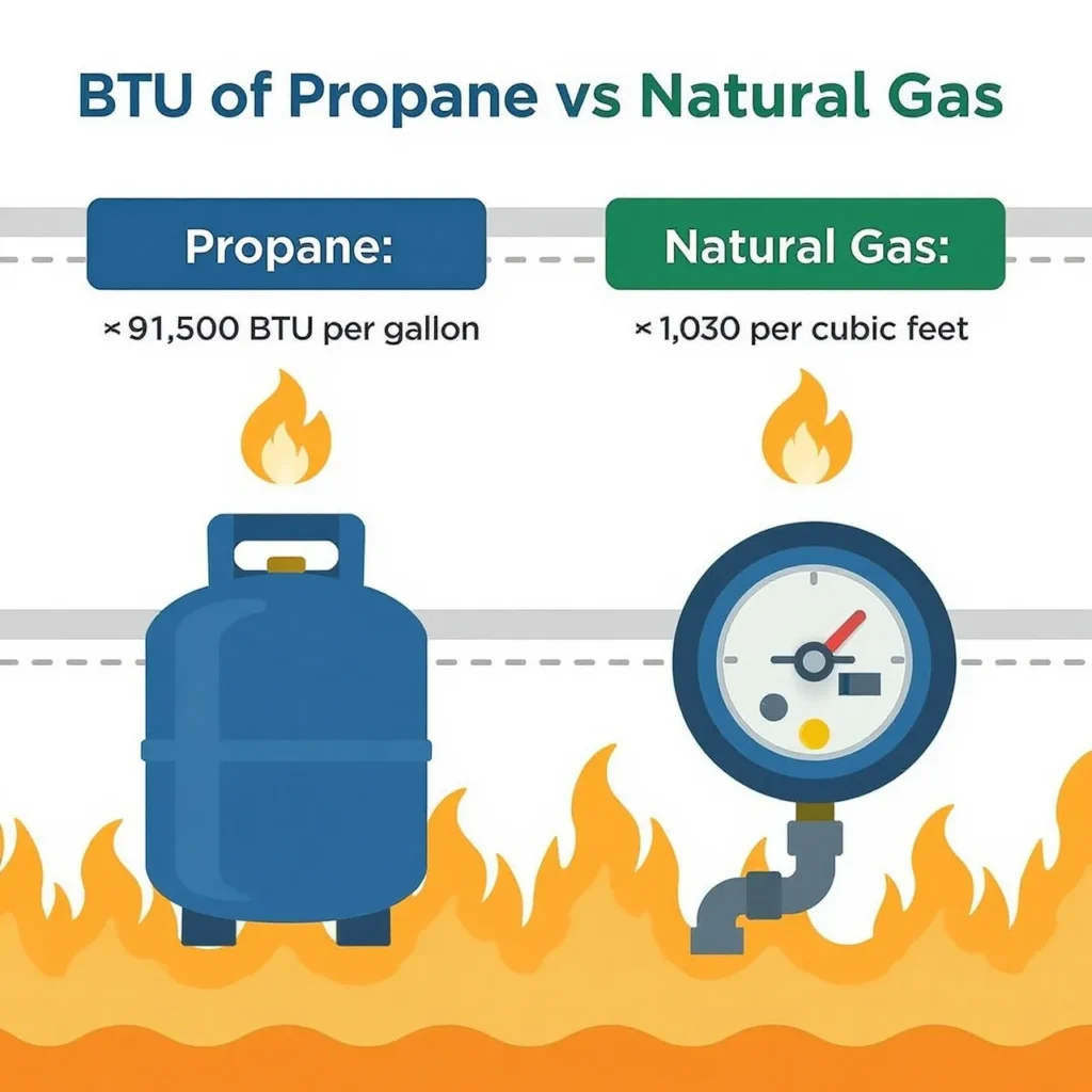 BTU of Propane vs Natural Gas